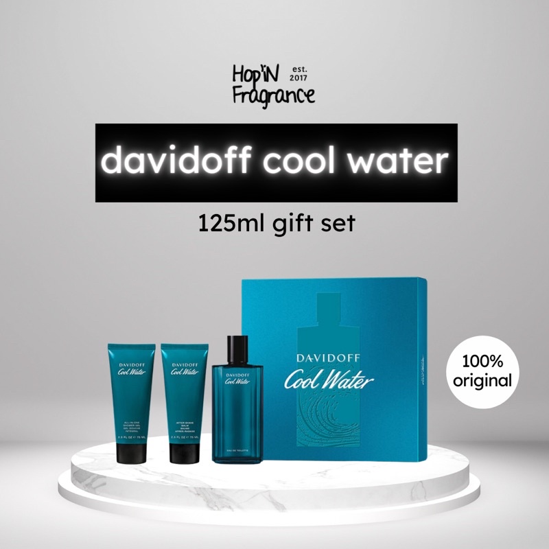 ORIGINAL Davidoff Cool Water 125ml EDT Perfume Gift Set MFG 07/2020