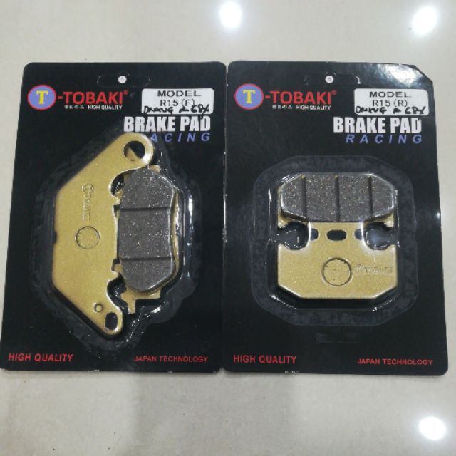 YAMAHA R15 DISC BRAKE PAD (FRONT / REAR) 100 ORIGINAL BRAND TOBAKI