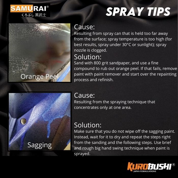 Samurai Spray Paint 44 Metallic Colours Motorcycle Aerosol Spray Paint