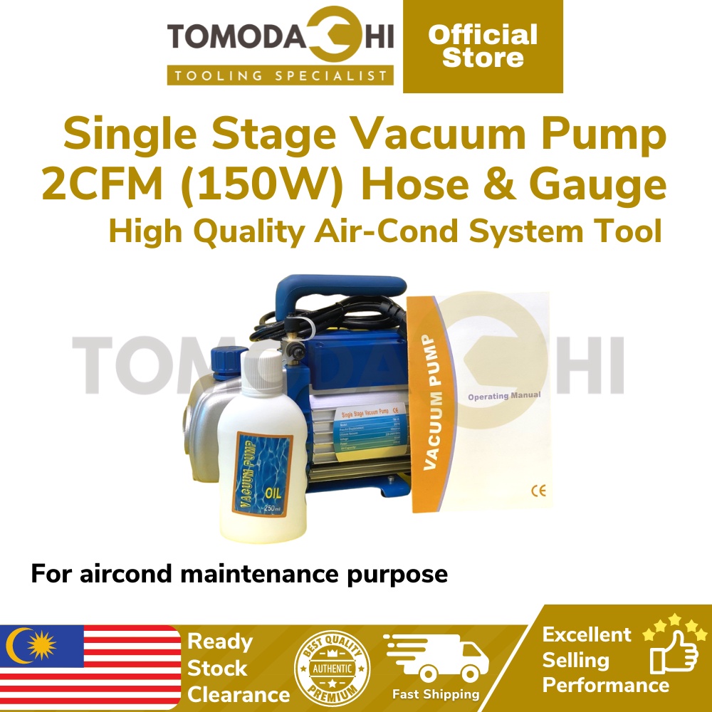 TOMODACHI AC Vacuum Pump Aircond Kereta Rumah 2 CFM 150W Heavy Duty 2PA