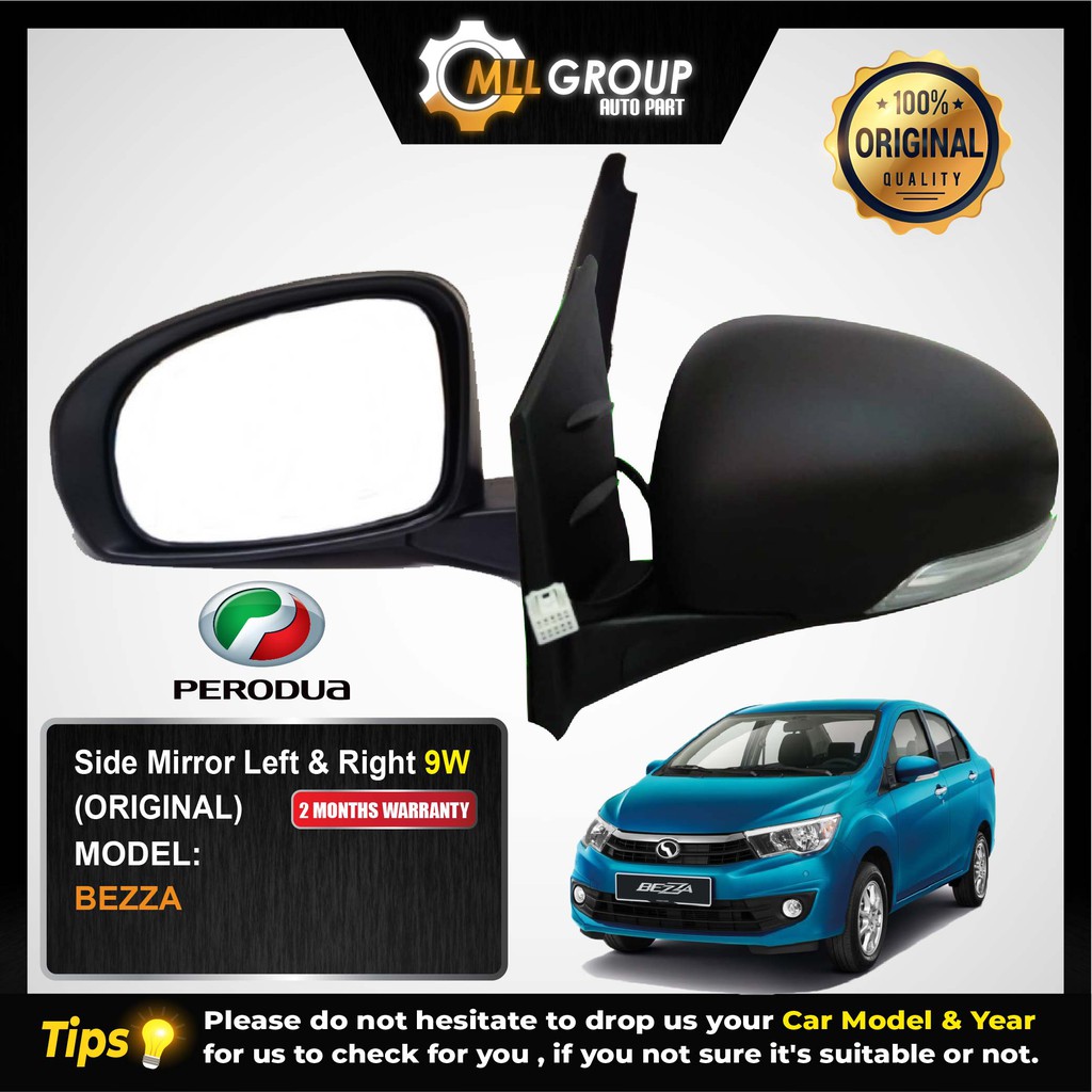 (MLL) PERODUA BEZZA SIDE MIRROR LEFT & RIGHT (9 WIRE) Shopee Malaysia