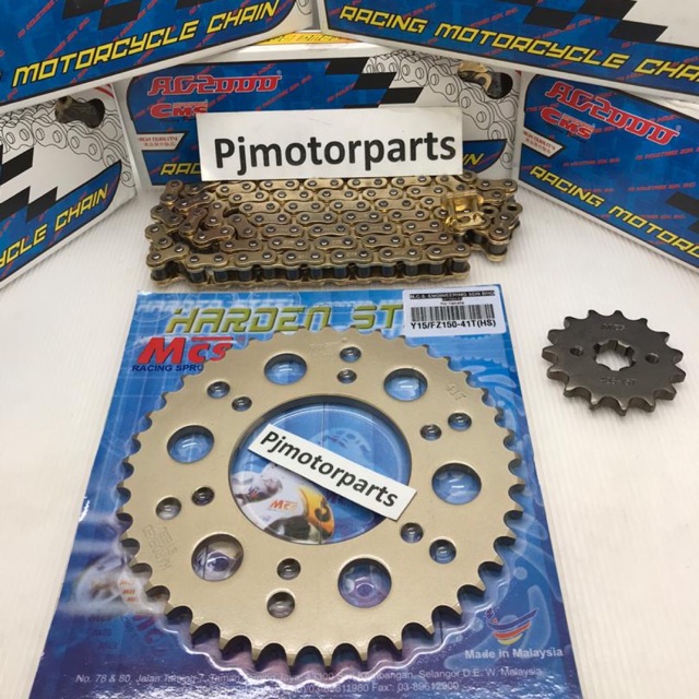 Sprocket Set 428 Y16/Y15/Y15ZR /FZ150 (CMS 428 Racing Chain Gold