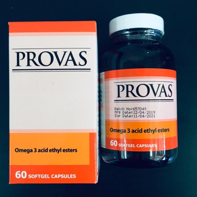 PROVAS OMEGA 3 ACID ETHYL ESTERS x 1 bottles x 60capsules Exp 25/09