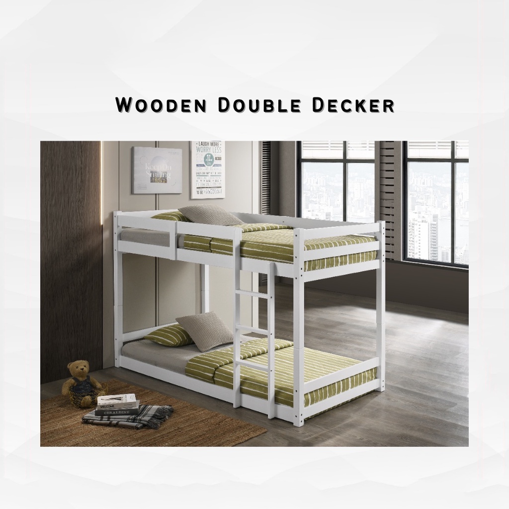 DREAMER Solid Wood Double Decker Bed Frame Bunk Bed Kids Bed Single Bed