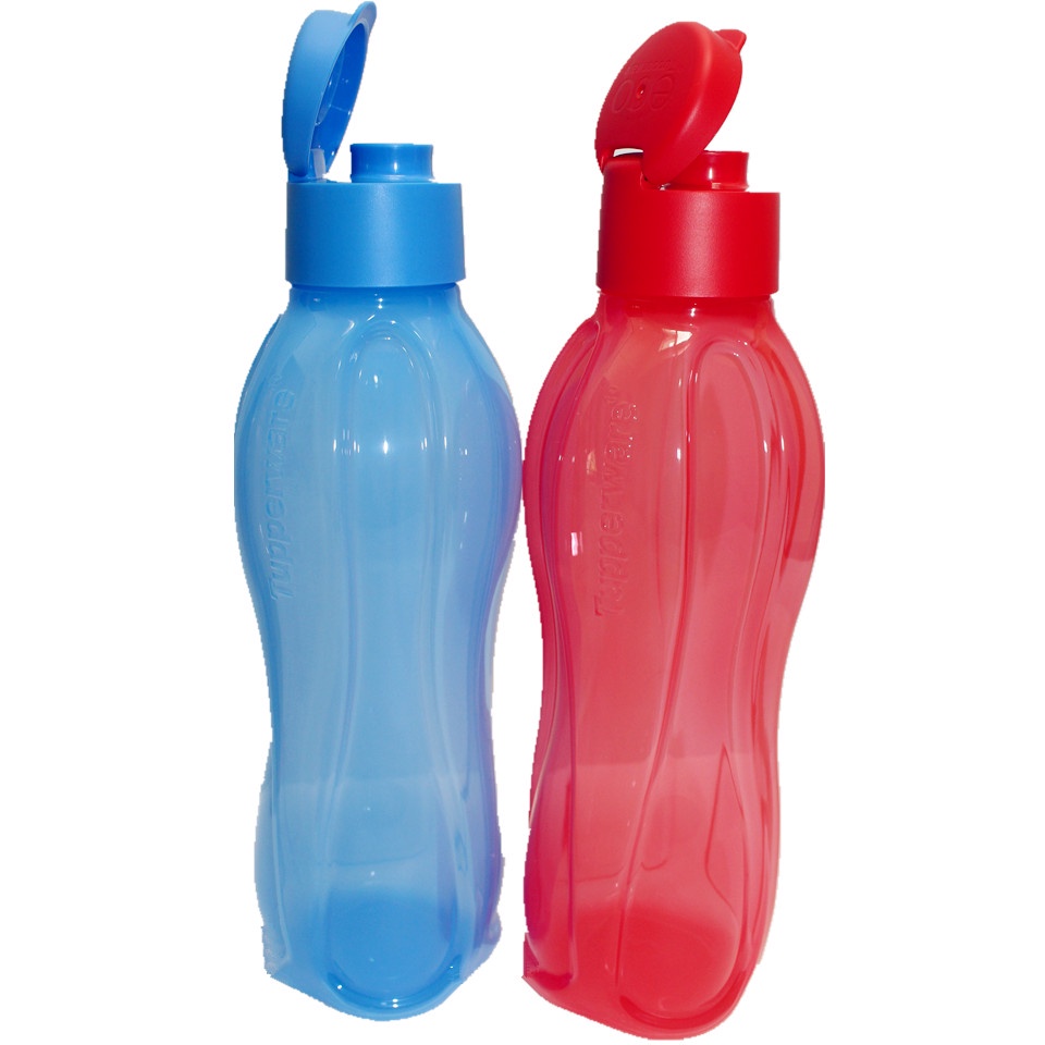 6 JENIS Tupperware Flip Top 1L Red or Blue eco bottle 1L botol air
