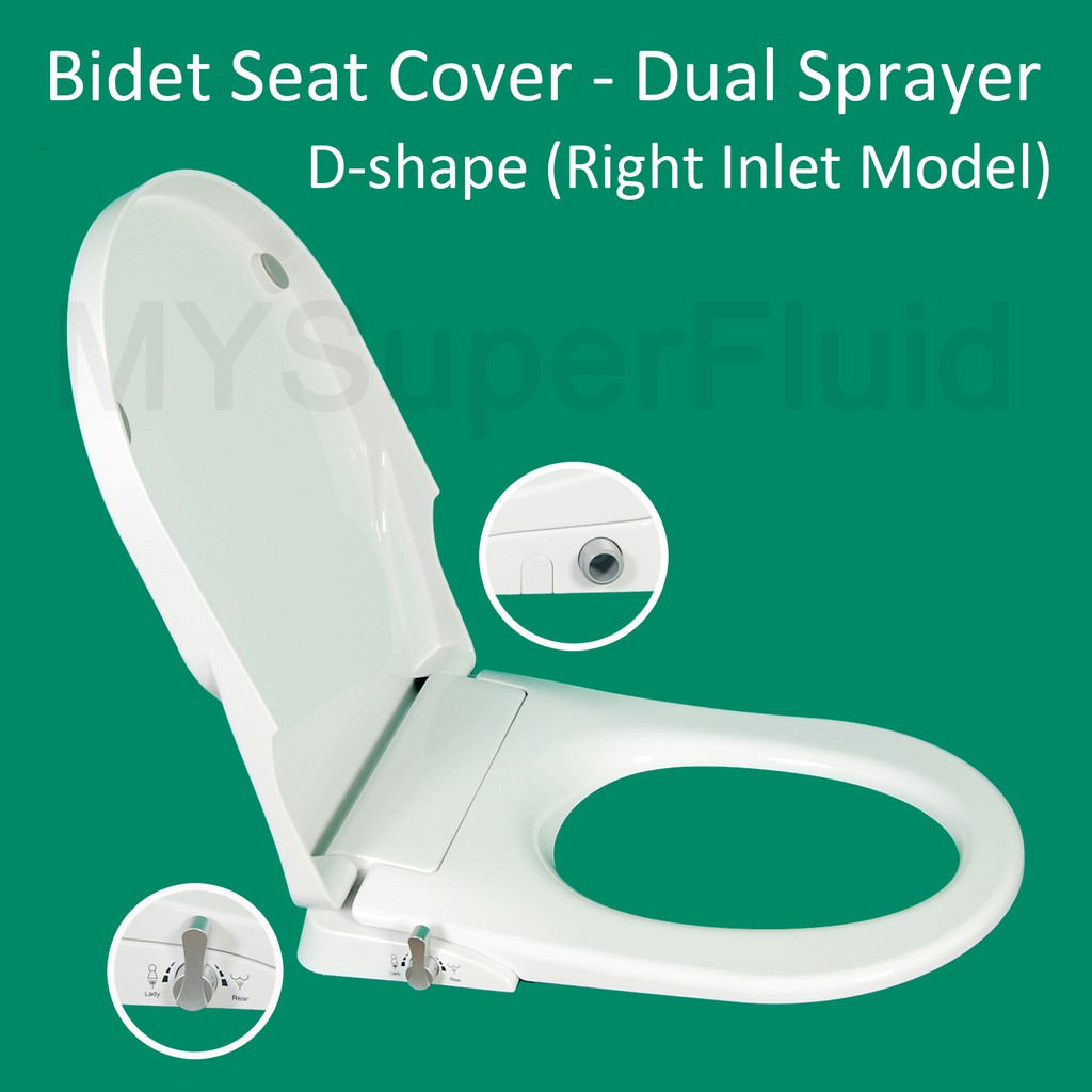 Non Electric Bidet Toilet Seat Cover D shaped (Right Inlet Model