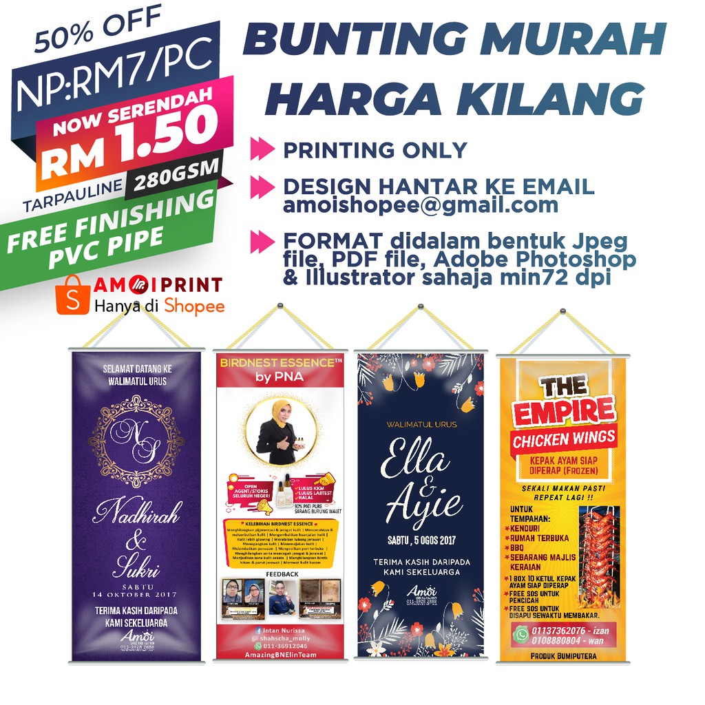 Banting Bunting Murah Harga Kilang Shopee Malaysia