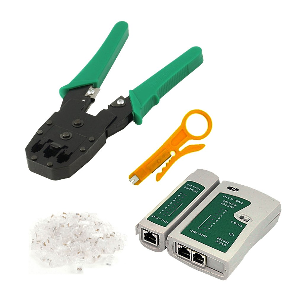 4Pcs Network Crimper Cable Tester Wire Stripper RJ45