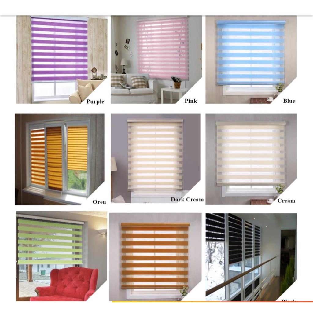 TOP RATED Bidai Kain Zebra Blind Roller Blinds Windows Curtain