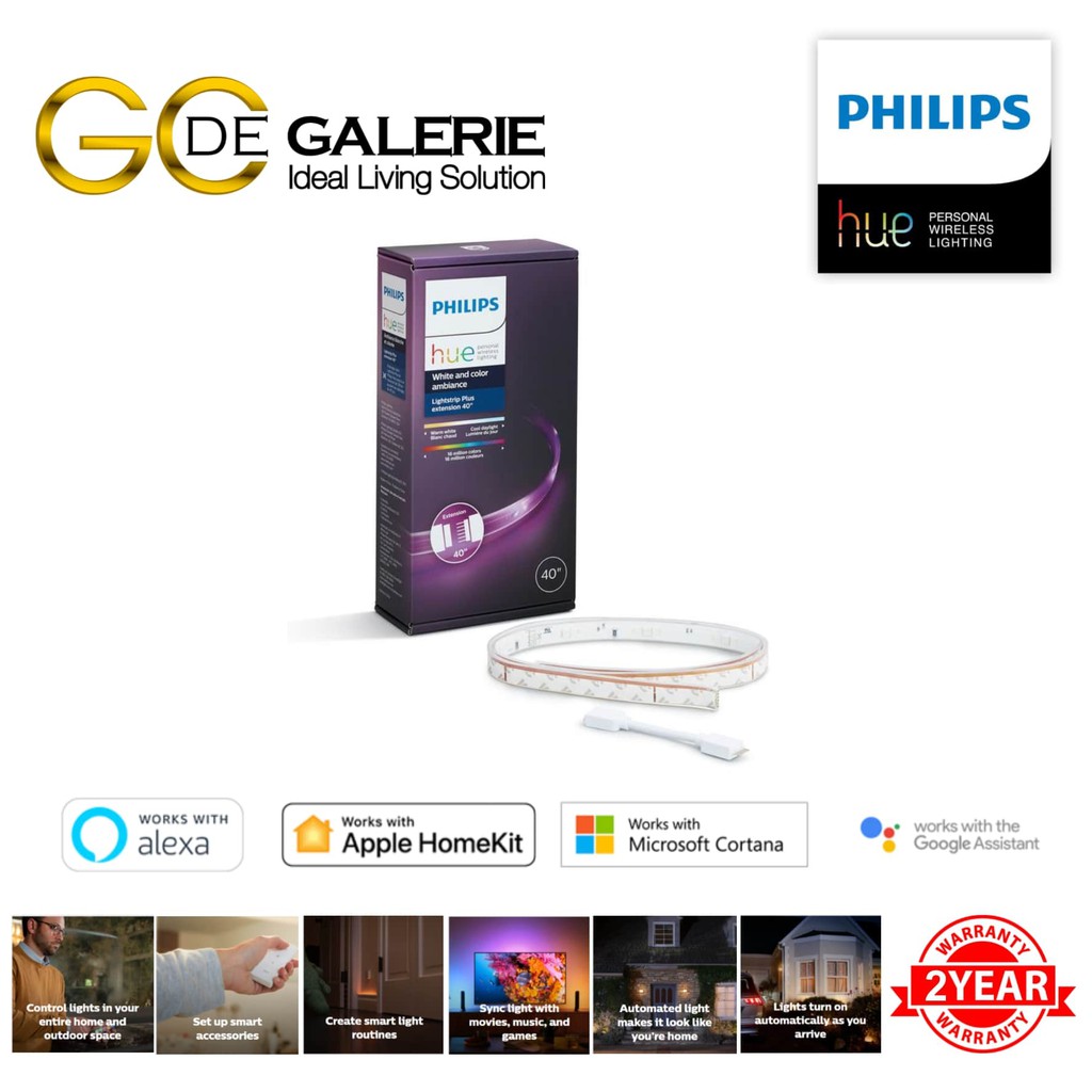 Philips Hue Light Strip Extension 1m White and colour ambiance
