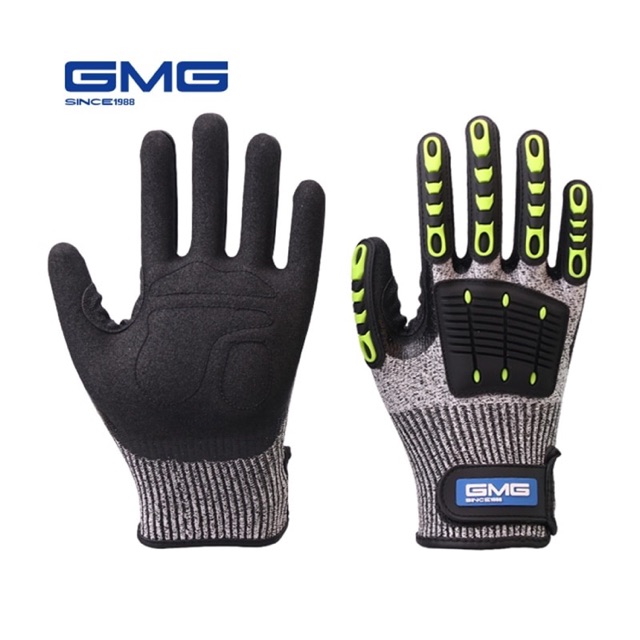 (READY STOCK) Cut Resistant GMG Gloves Anti Impact Vibration Oil Safety
