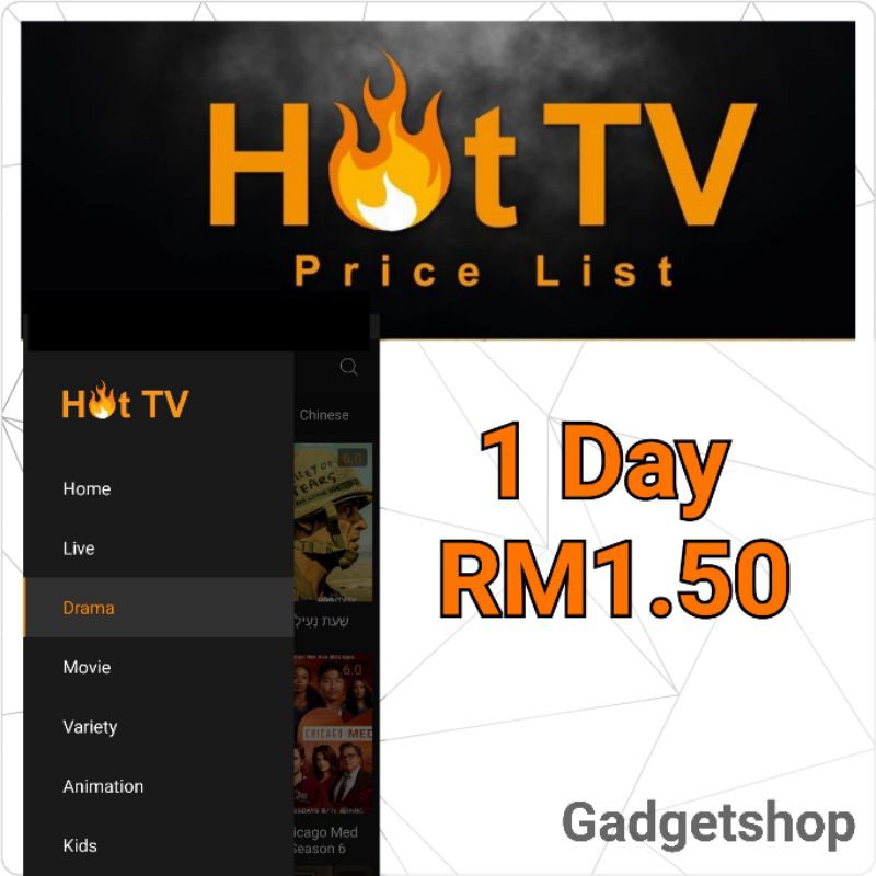 Hot Tv App IPTV Channel Tv Show LIVE TV Fast Setup Shopee