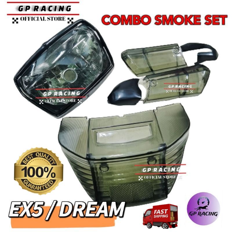 EX5 Head lamp signal cover tail lamp lampu depan set (tinted) honda ex5 high power ex5 dream ex5