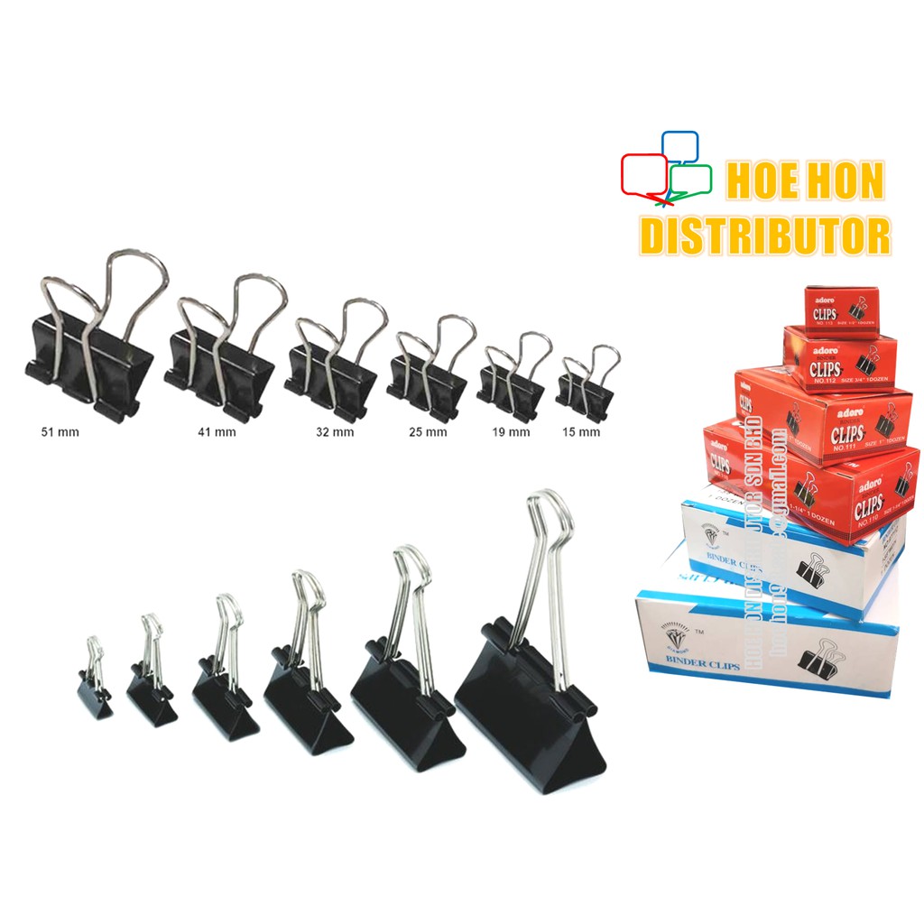 Multipurpose Binder Clips / Binding Clip / Klip Ketas 15mm 19mm 25mm