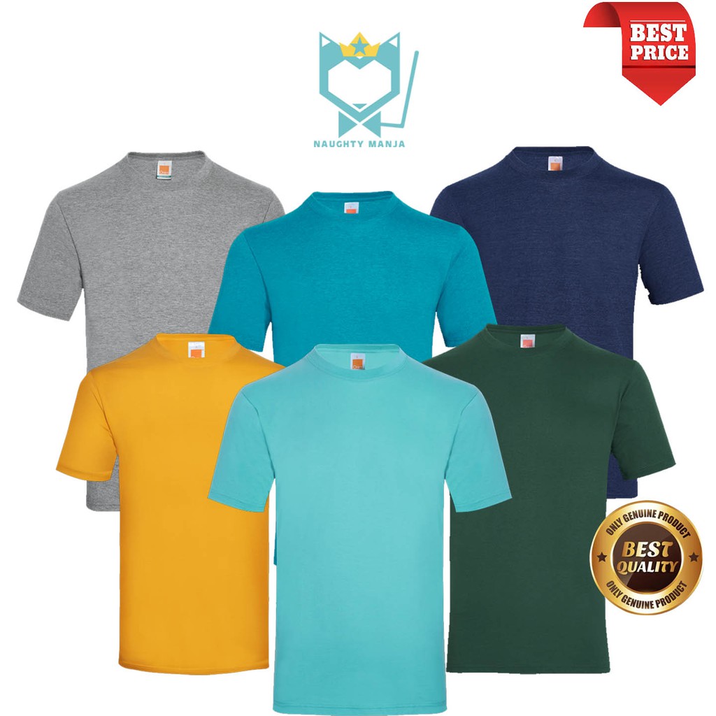 Basic Tshirt Men & Women Unisex cotton Tee Shirt OREN SPORT Plain TShirt CT51 Ground D