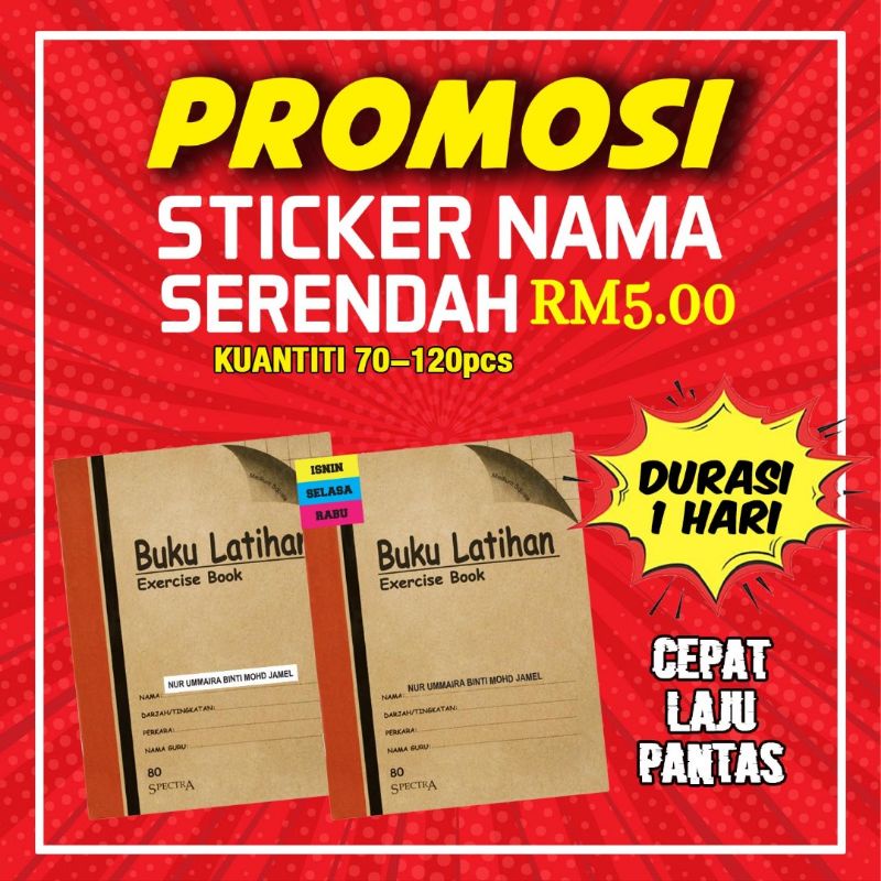 STICKER NAMA UP TO 120PCS TRANSPARENT STICKER NAMA HIGH QUALITY