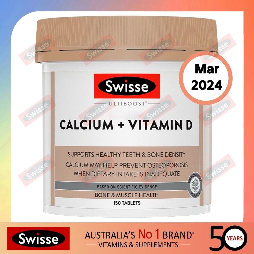 Swisse Ultiboost Calcium + Vitamin D (150 Tablets) & Swisse Ultiboost