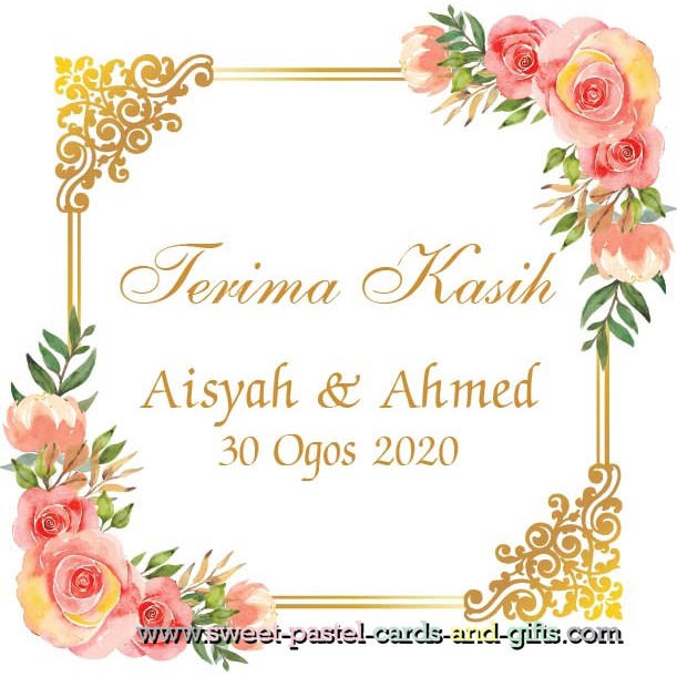 TQ STICKER DOOR GIFT NIKAH/KAHWIN/ TUNANG/AQIQAH (DESIGN01) Size4/5/6
