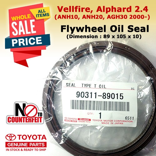Alphard 2.4 (200020) Flywheel Oil Seal ANH10 ANH20 9031189010 / 90311