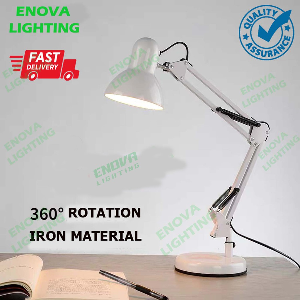 Desk Lamp TABLE LAMP (ADJUSTABLE) WHITE & BLACK Including Clamp