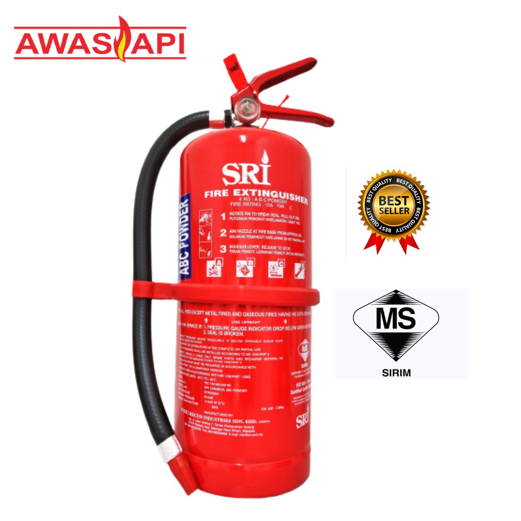 [READY STOCK] 9 KG ABC Dry Powder Fire Extinguisher With Free Bracket