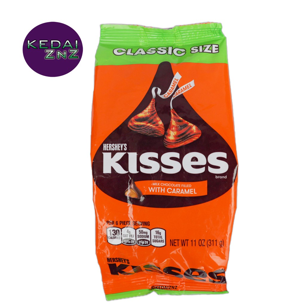 Chocolate HERSHEYS Kisses Milk Chocolate Filled with Caramel Bag 286g