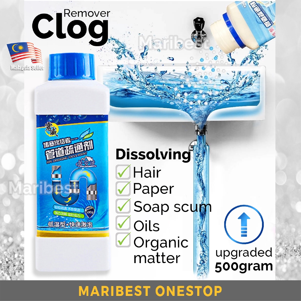 500g / 1000g Clog Remover Drain Pipe Basin Cleaner Toilet Bowl Clogged
