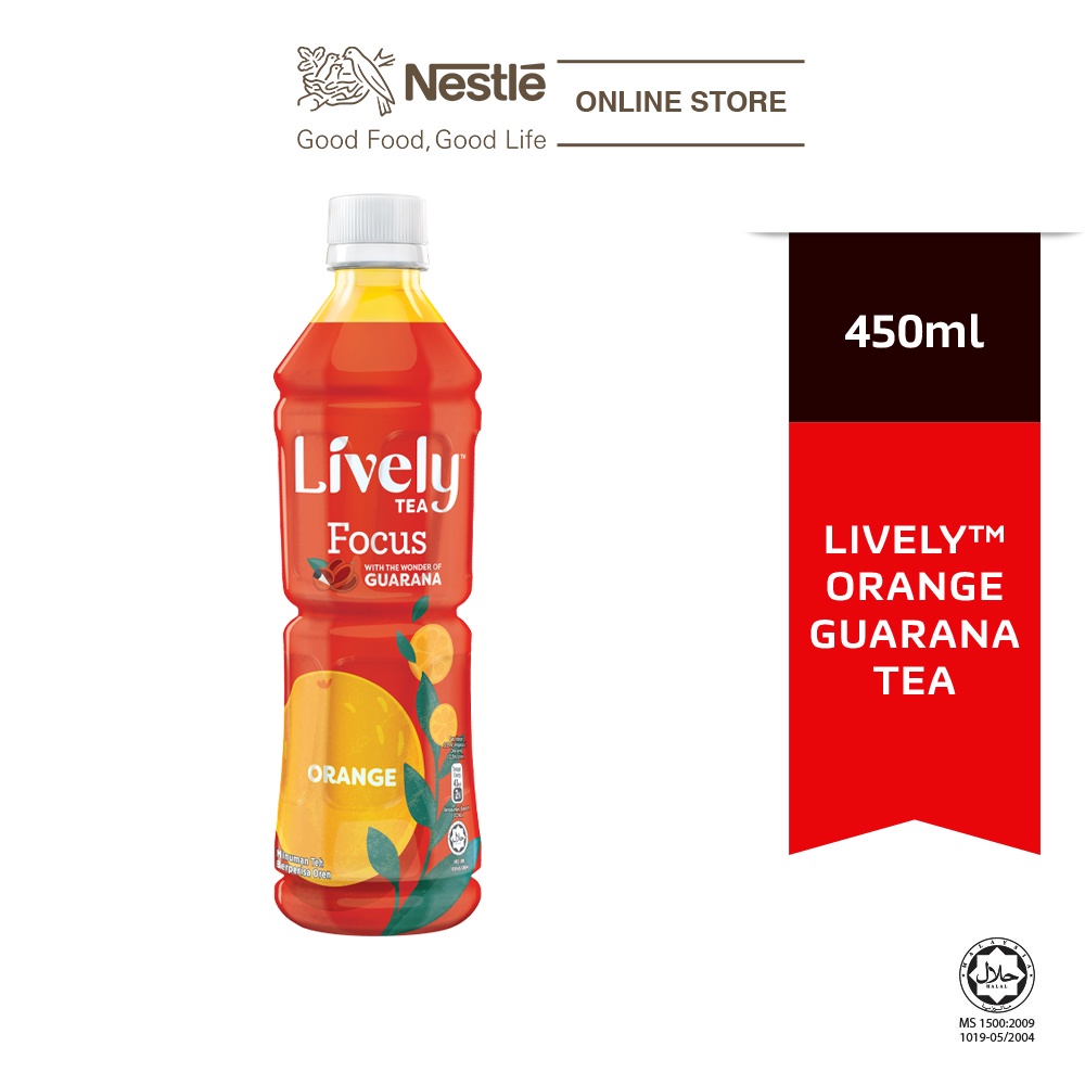 LIVELY Orange Guarana Tea (450ml) Shopee Malaysia