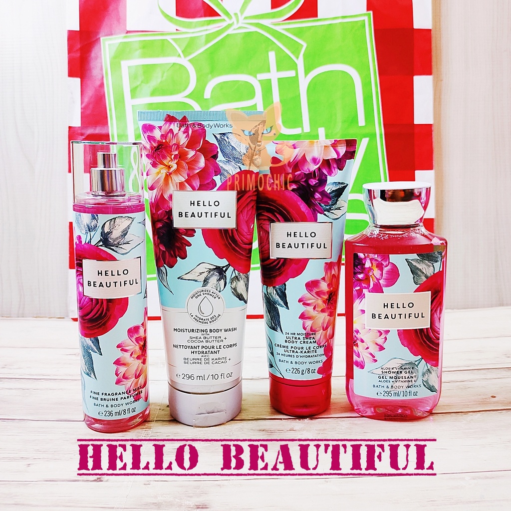Bath & Body Works Hello Beautiful Fragrance Mist Body Wash Shower Gel