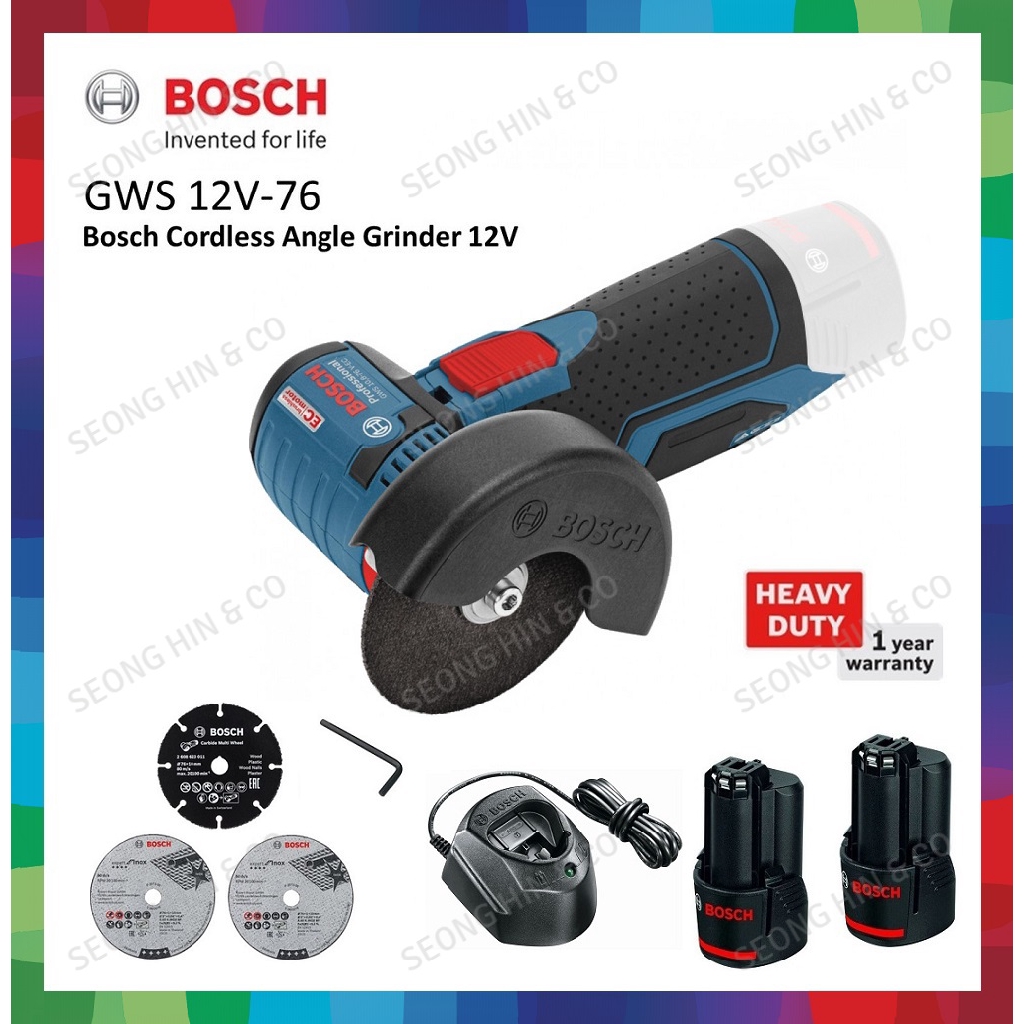 Bosch GWS 12V76 EC Cordless Angle Grinder Shopee Malaysia