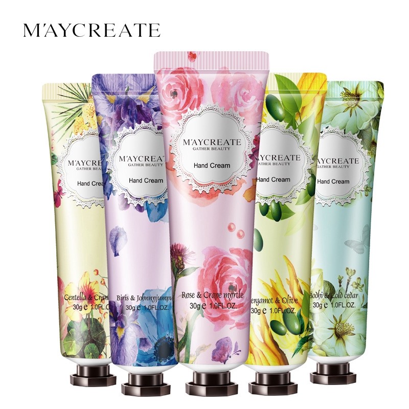 M'AYCREATE FLOWER SERIES HAND CREAMS & HAND LOTION MOISTURISING [ READY