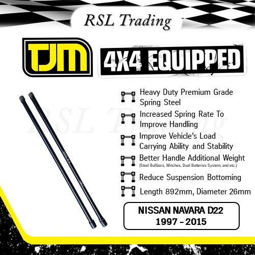 Nissan Navara D22 (1997 2015) TJM HeavyDuty Torsion Bar Shopee