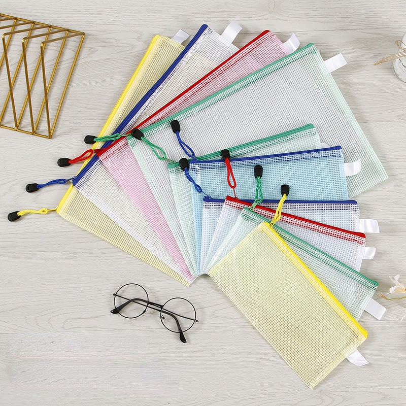 File Folder Document Bag Zip Zipper Bags Waterproof Plastic Pouch PVC