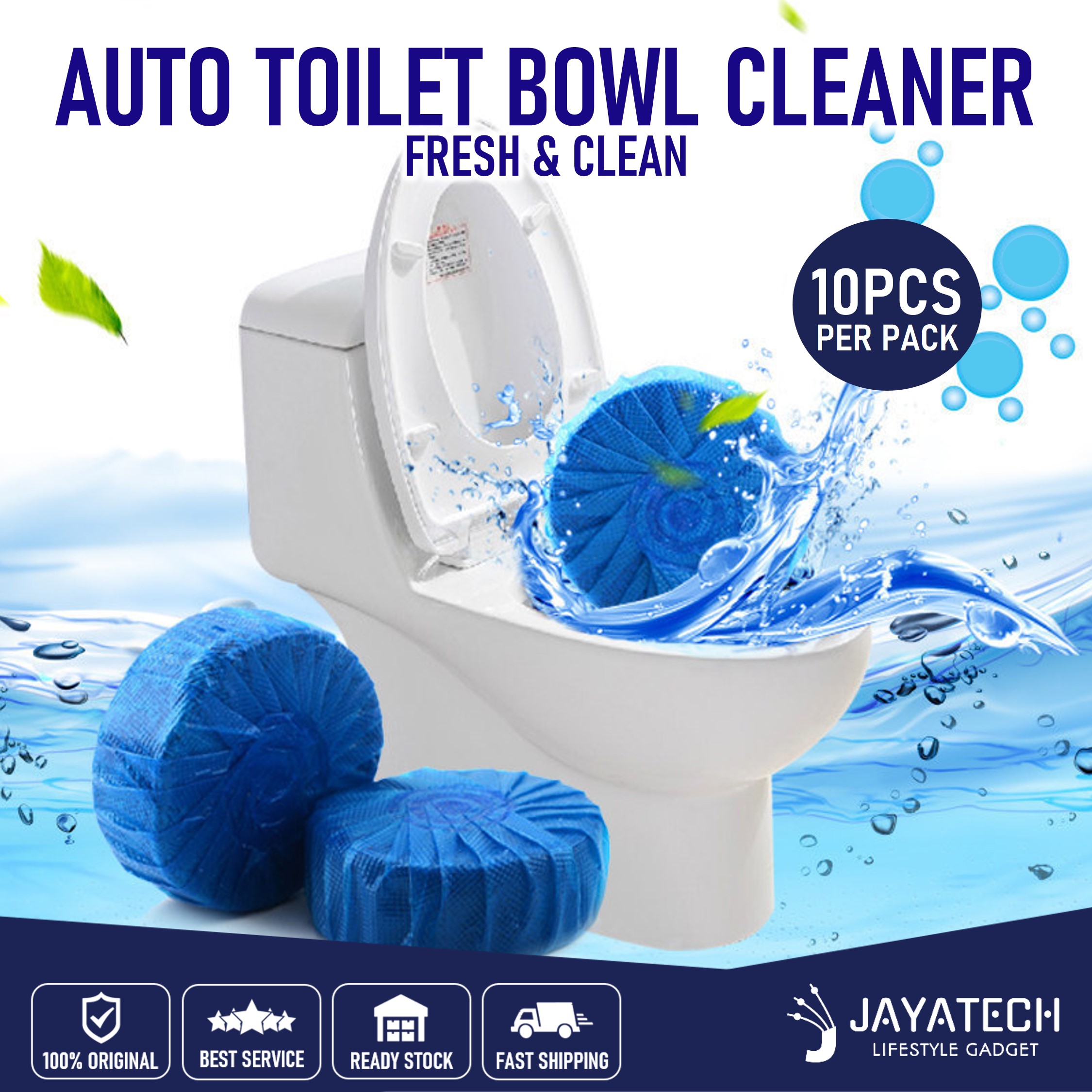 10PCS MAGIC AUTO TOILET BOWL CLEANER / BLUE CUBE CLEANER / BLUE BUBBLE FLUSH / PEMBERSIH TANDAS