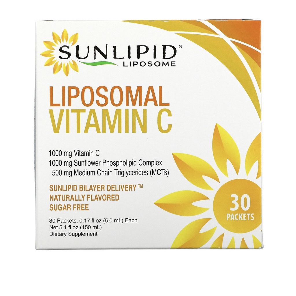 SUNLIPID Liposomal Vitamin C, Naturally flavoured (5mlx30 Packets) 100