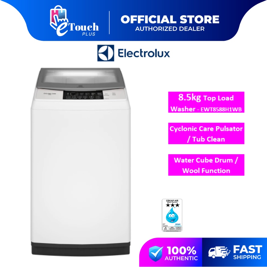 Electrolux 8.5KG Cyclonic Care Top Load Washing Machine EWT8588H1WB