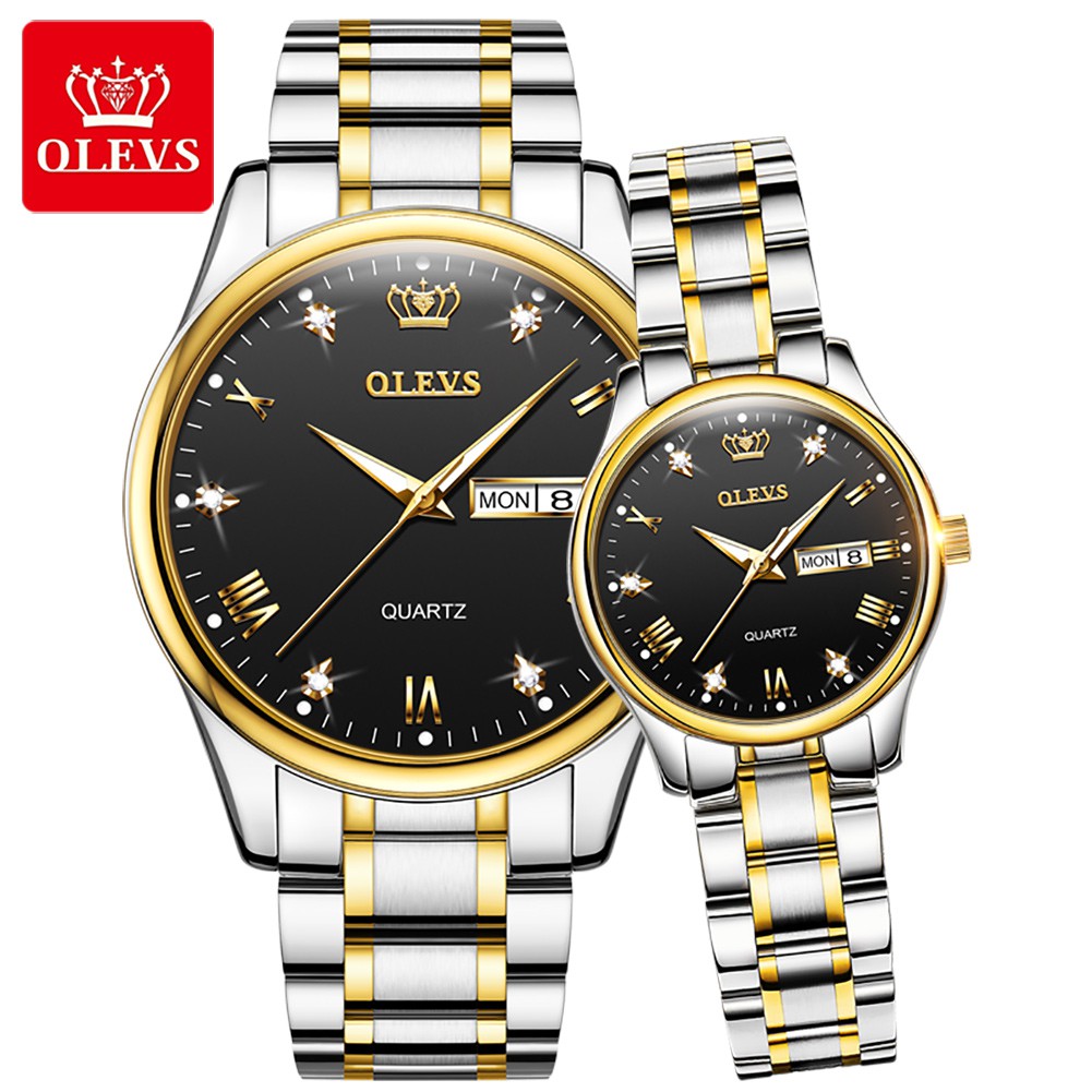 OLEVS Couple Watch Women's Casual Jam Tangan Perempuan