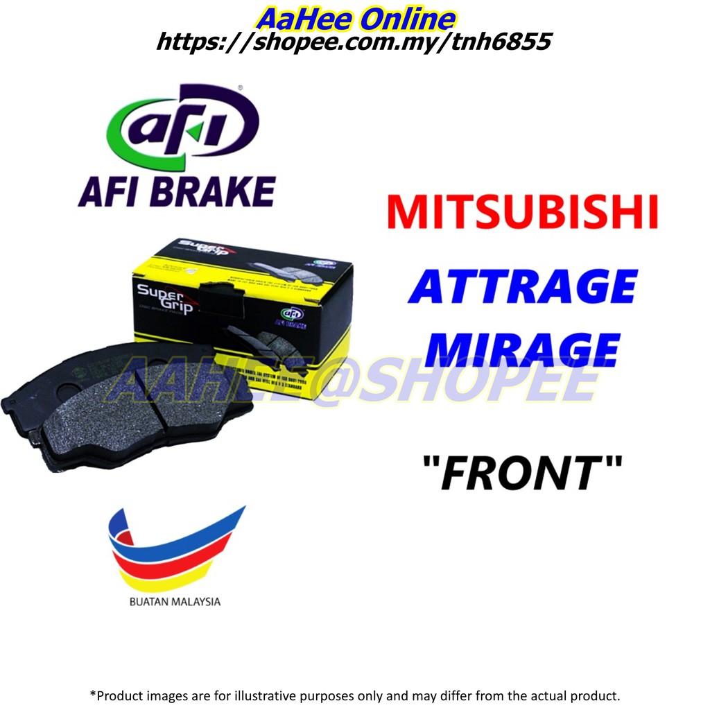 Brake Pad Front for Mitsubishi ATTRAGE MIRAGE 1.2 Original AFI Malaysia