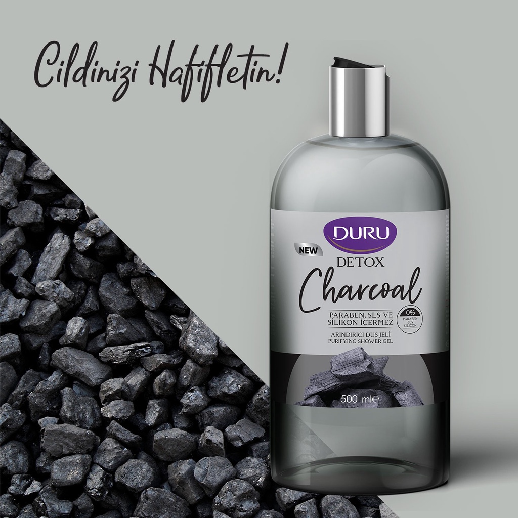 Duru Precious Premium Detox Energy Charcoal Shower Gel 500ml Shopee