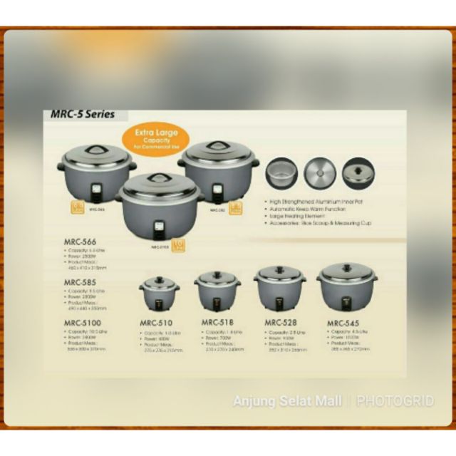 MILUX Electric Rice Cooker 6.6L, Shopee Malaysia