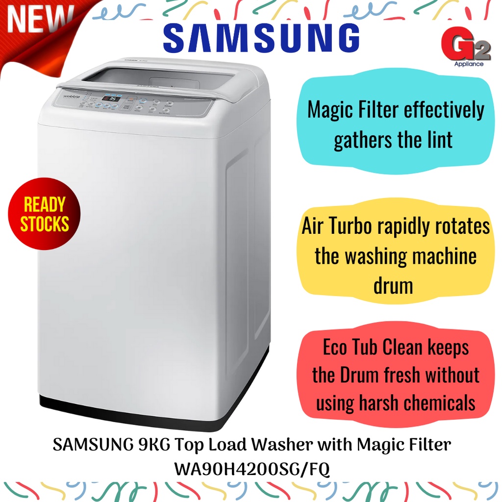 SAMSUNG (Authorised Dealer+Send By Lorry) 9KG Top Load Washer with