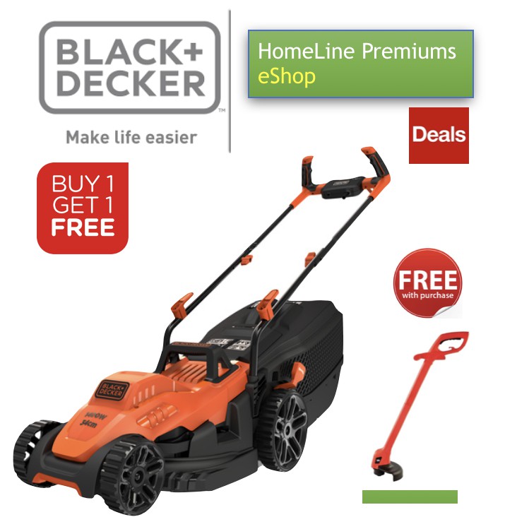 BLACK+DECKER BEMW471BH MOWER WITH ERGONOMIC HANDLE DESIGN 38CM 1600W