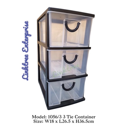 Link3 3 Tiers Container/Desk Plastic Drawer/Storage Shopee