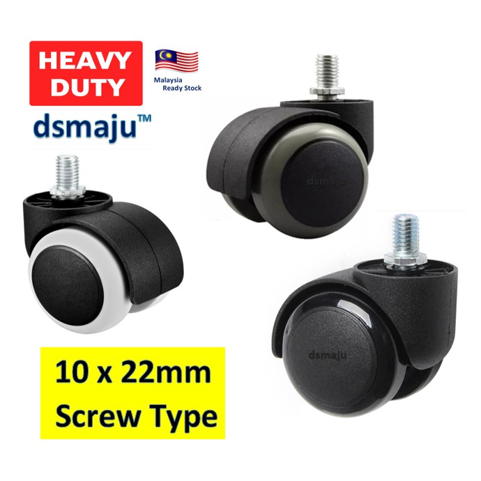 Heavy Duty M10 Twin Wheel Caster Roller Replacement Set 10x22 Hanging