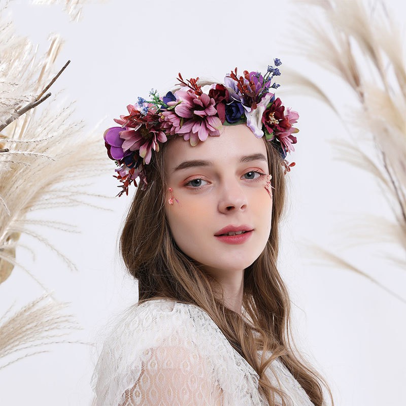 Bridal Flower Headpieces Artificial Flower Crown Headband