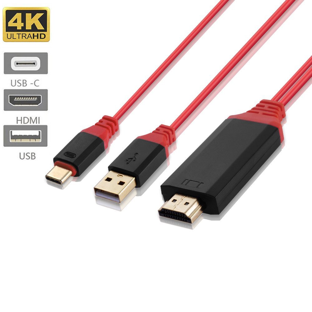Type C to HDMI Cable 4K with USB Charging Cable USB C to HDMI Adapter 6