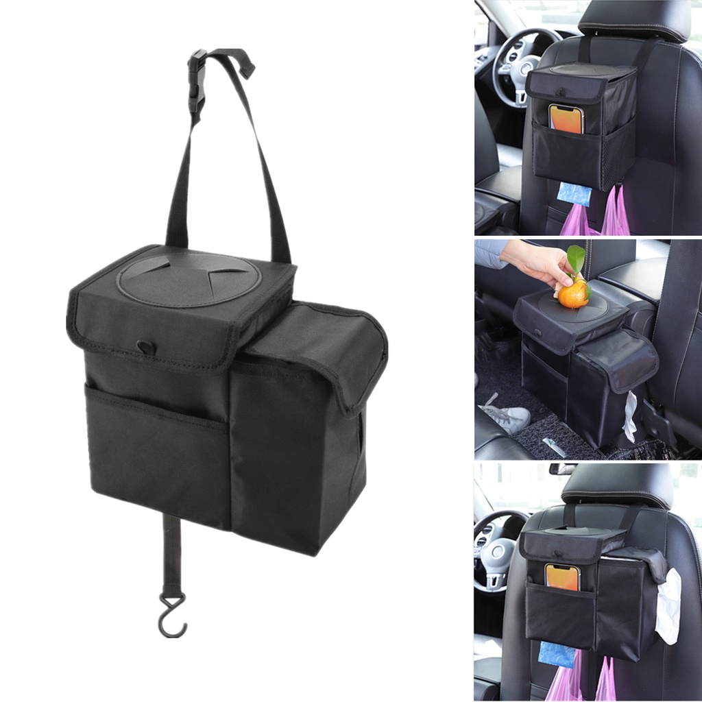 Cute Car Trash Can Bin Hanging Waterproof Automotive Car Garbage Cans