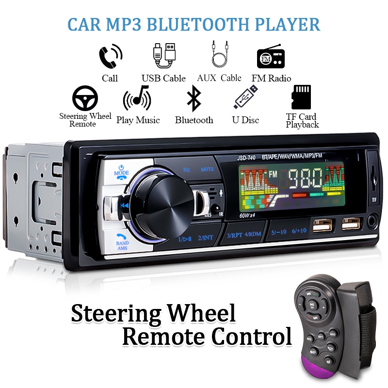 SINOVCLE Car Radio Audio 1din Bluetooth Stereo MP3 Player FM Receiver