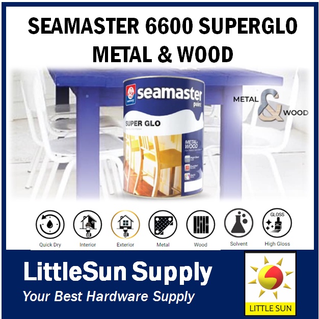 1 LITRE SEAMASTER 6600 SUPER GLO HIGH GLOSS METAL AND WOOD OIL PAINT