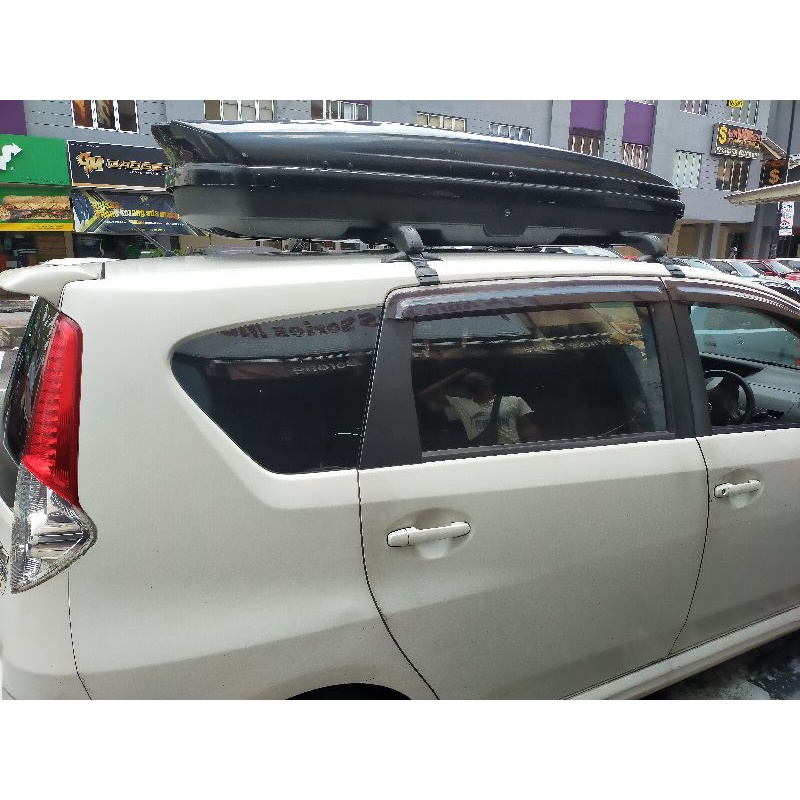 Myvi Alza roof rack + box 680 litter plug and play Shopee Malaysia